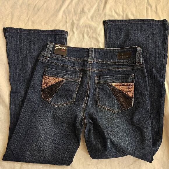 Y2K Flavour Bubblegum 10P Jeans 10S Petite Short 10 P Regular Stretch Flare NEW - Picture 4 of 9